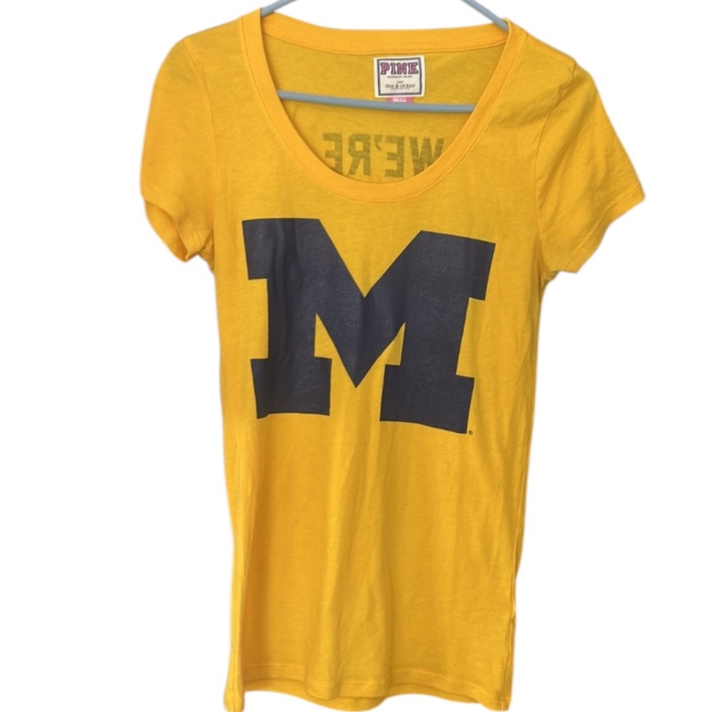 Pink Victoria’s Secret  x 5th & Ocean Michigan Wolverines Tee